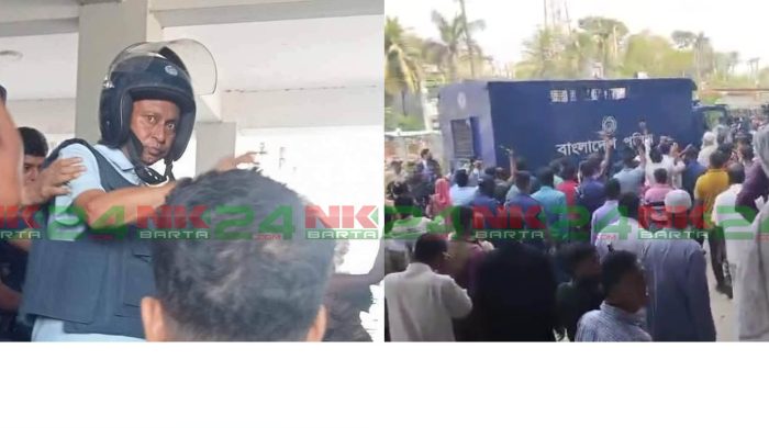 Slogans of A.League activists in the court premises of Noakhali